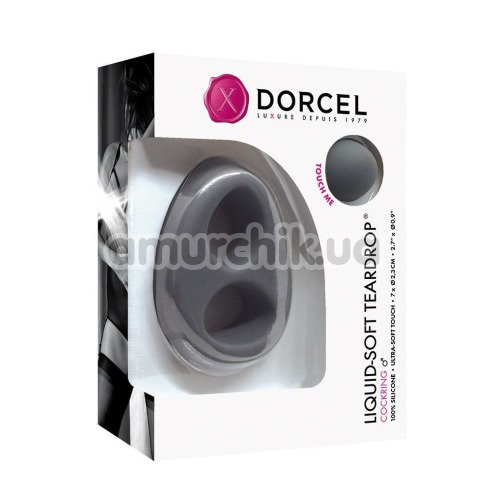 Эрекционное кольцо Dorcel Liquid-Soft Teardrop, серое