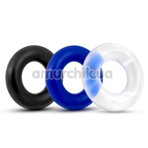 Набір ерекційних кілець Power Plus Cock Ring Series Triple Donut Ring Set, 3 шт - Фото №1