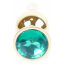 Анальная пробка с зеленым кристаллом Boss Series Exclusivity Jewellery Gold Plug, золотая - Фото №6