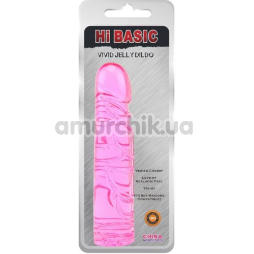 Фалоімітатор Hi Basic Vivid Jelly Dildo, рожевий