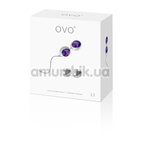 Вагинальные шарики OVO L1, бело-фиолетовые