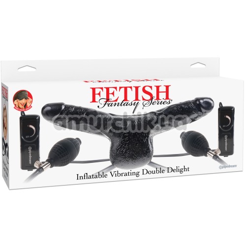 Подвійний вібратор Fetish Fantasy Series Inflatable Vibrating Double Delight, чорний