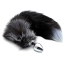 Анальна пробка з чорно-білим хвостиком Alive Anal Pleasure Black And White Fox Tail M, срібна - Фото №1