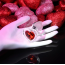 Анальная пробка с красным кристаллом Adam & Eve Red Heart Gem Glass Plug Small, прозрачная - Фото №11