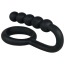 Эрекционное кольцо со стимулятором простаты Mr.Hook с шариками, черное - Фото №1