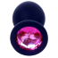 Анальная пробка с розовым кристаллом Exclusivity Jewellery Silicon Plug M, черная - Фото №2
