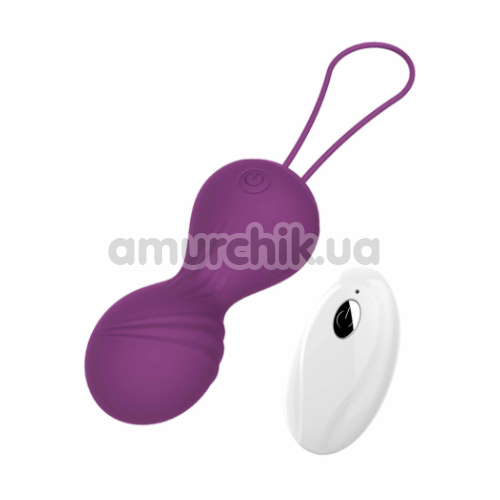 Вагинальные шарики с вибрацией Boss Remote Control Tighten Vibrating Egg, фиолетовые - Фото №1