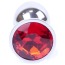 Анальная пробка со красным кристаллом Exclusivity Jewellery Silver Plug, серебряная - Фото №2