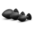 Набір анальних пробок з прозорими кристалами Luxe Bling Plugs Trainer Kit, чорний - Фото №3