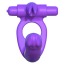 Виброкольцо с анальным стимулятором Fantasy C-Ringz Silicone Double Penetrator Rabbit, фиолетовое - Фото №3