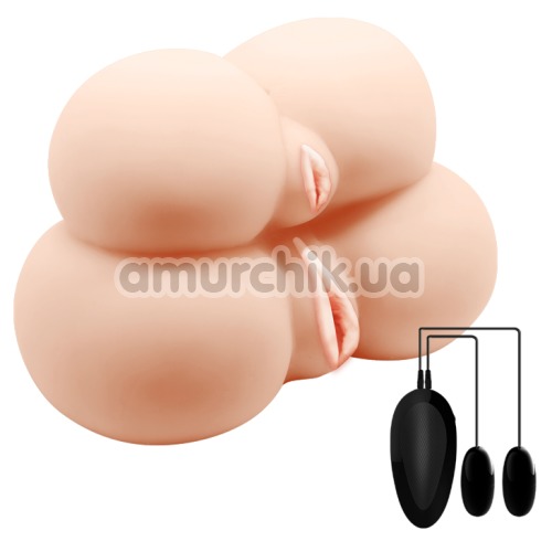 Искусственная вагина и анус с вибрацией Crazy Bull Dual Vagina And Ass 009136, телесная
