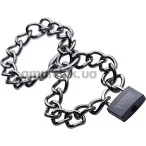 Металлические наручники Tom of Finland Locking Chain Cuffs, серебряные - Фото №1