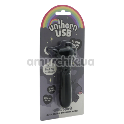 Кліторальний вібратор Unihorn Usb Wild Spirit, чорний