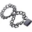 Металлические наручники Tom of Finland Locking Chain Cuffs, серебряные - Фото №1