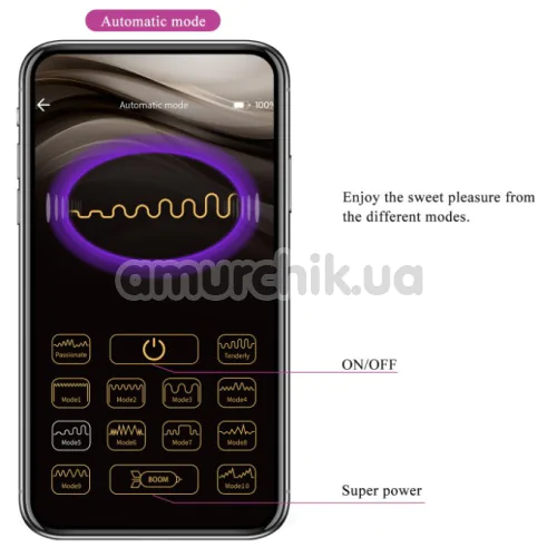 Вибратор для точки G с электростимуляцией Pretty Love Hector Smart, фиолетовый