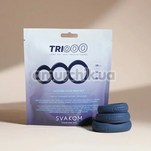 Набір із 3 ерекційних кілець Svakom Triooo, синій