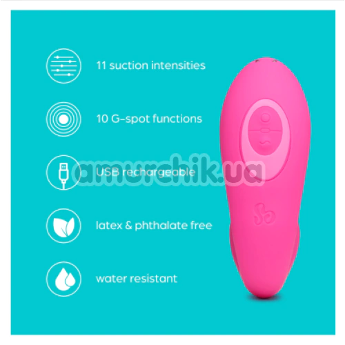 Вибратор с вакуумным стимулятором So Divine Pearl Vibe, розовый