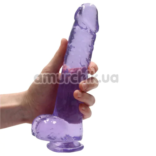 Фаллоимитатор Realrock Crystal Clear Dildo Realistic 9, фиолетовый