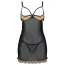 Комплект Passion Free Your Senses Marina Chemise, чорно-бежевий: пеньюар + трусики-стрінги - Фото №3