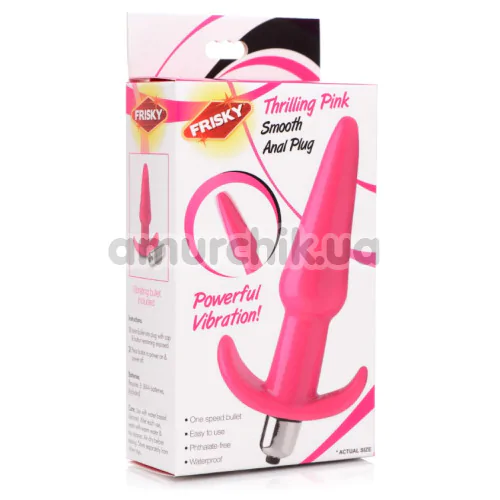 Анальна пробка з вібрацією Frisky Smooth Anal Plug, рожева
