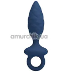 Анальна пробка MR Play Butt Plug With Loop M, синя - Фото №1