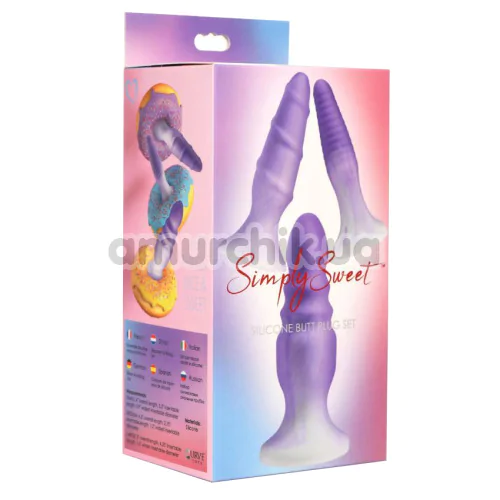 Набор анальных пробок Simply Sweet Silicone Butt Plug Set, фиолетовый