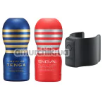Набор Tenga Cup Vibrator: адаптер с вибрацией + мастурбатор Tenga Premium Original Vacuum Cup + мастурбатор Tenga Deep Throat Original Vacuum Cup New - Фото №1