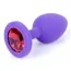 Анальная пробка с красным кристаллом Exclusivity Jewellery Silicon Plug S, фиолетовая - Фото №1