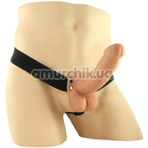 Порожній страпон Fetish Fantasy Series 7 Hollow Strap-On with Balls, тілесний