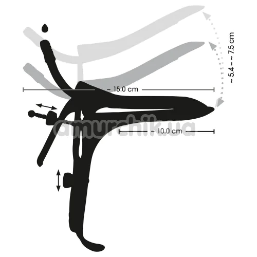 Вагинальный расширитель Fetish Collection Speculum With Air & Liquid Tube, черный
