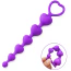 Анальная цепочка Alume Silicone Heart Bead Anal Chain, фиолетовая - Фото №4