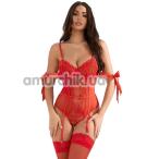 Боді Star Night Ribbon Body With Garters, червоне - Фото №1