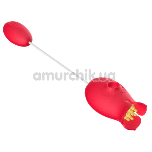 Симулятор орального сексу з віброяйцем Letcher Flowers Love Egg, червоний
