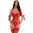 Боді Star Night Ribbon Body With Garters, червоне - Фото №1