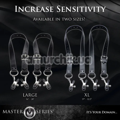 Зажимы для половых губ Master Series Spread Labia Spreader Straps, черные