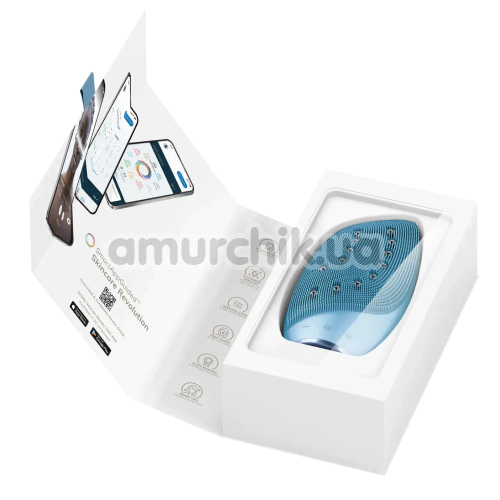 Щетка для лица Geske Sonic Thermo Facial Brush & Face-Lifter 8 in 1, голубая