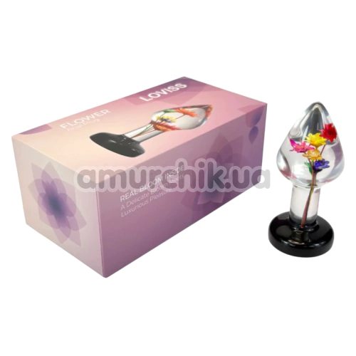 Анальная пробка Loviss Flower Helichrysum Anal Plug, прозрачная