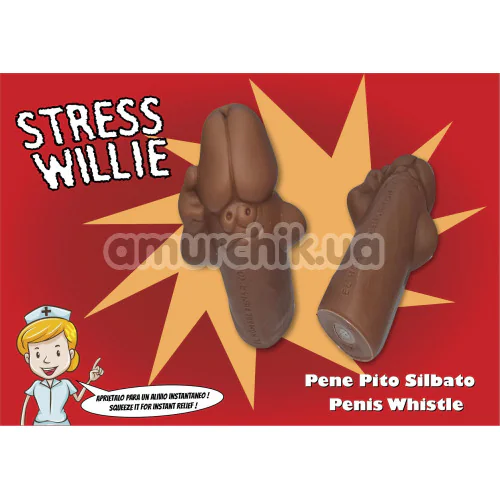 Игрушка-пищалка в виде пениса Diverty Sex Stress Willie Whistle, коричневая