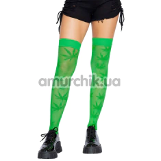 Панчохи Leg Avenue 420 Net Thigh Highs, зелені - Фото №1