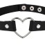 Ошейник DS Fetish Heart Button Collar, черный - Фото №2