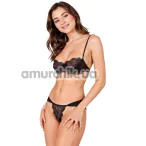 Комплект Passion Free Your Senses Tivolea Set, черный: бюстгальтер + трусики-стринги - Фото №1