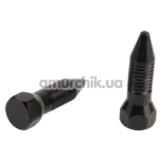 Зажимы для сосков Sins Inquisition Screw Shaped Magnetic Nipple Clamps, черные - Фото №1