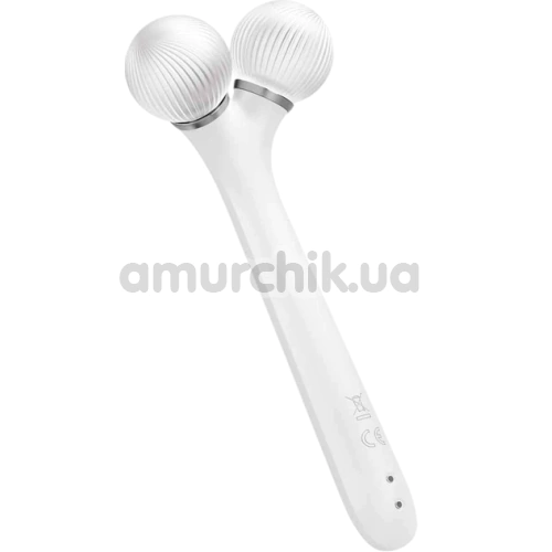 Ультразвуковий масажер для обличчя Geske Sonic Facial Roller 4 in 1, білий