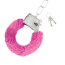 Наручники з рожевим хутром Crushious Love Cuffs, срібні - Фото №3