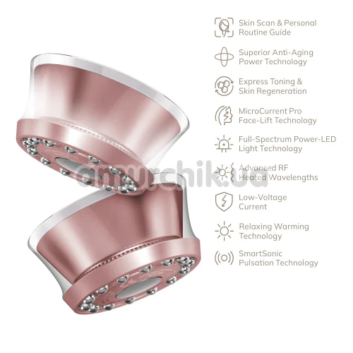 Микротоковый LED-излучатель для восстановления кожи лица Geske Anti-Aging Skin Renewer Metallic 9 in 1, кремовый