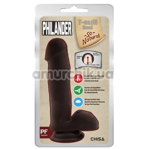 Фаллоимитатор Philander, коричневый