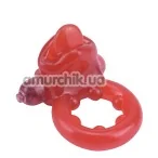Виброкольцо Iso Stretch Nubby Clitoral Probe Cockring, красное - Фото №1
