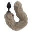 Анальна пробка з сірим хвостиком лисиці Fluffy Tail Plug For Your Butt, чорна - Фото №1