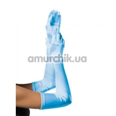 Перчатки Extra Long Satin Gloves, голубые - Фото №1