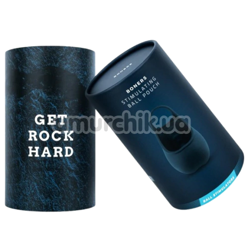 Насадка на мошонку з вібрацією Boners Stimulating Ball Pouch, синя